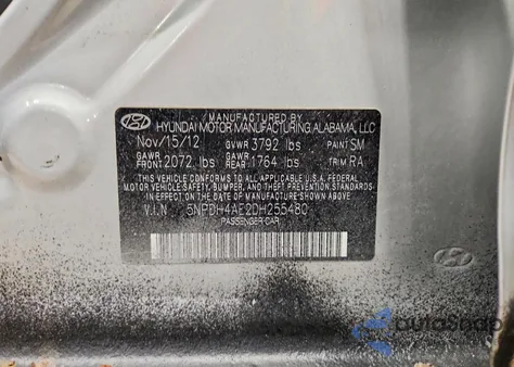 2013 Hyundai Elantra Gls из США, поврежденный, VIN 5NPDH4AE2DH255480